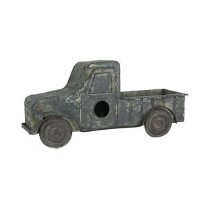 Zeckos - Rustic Distressed Metal Retro Pickup Truck Hanging Birdhouse - Black